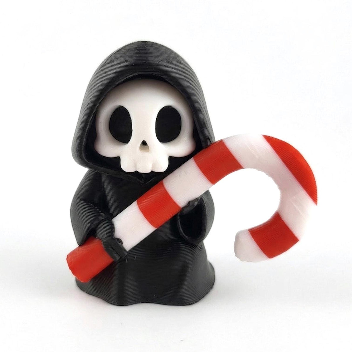 Candy Cane Scythe: a grim reaper holding a candy cane like a scythe