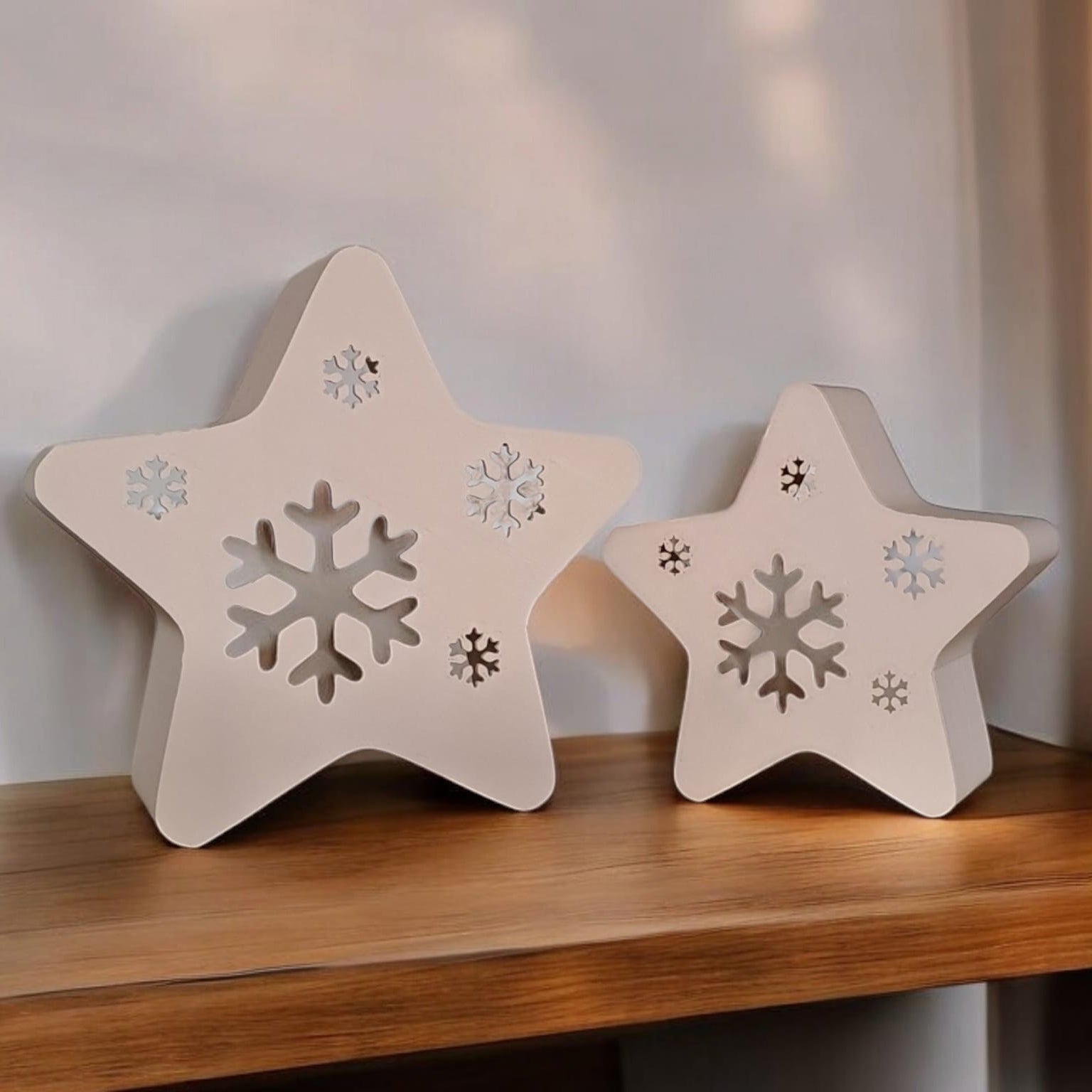 twinkle snowflakes LED tealight stars festive decor