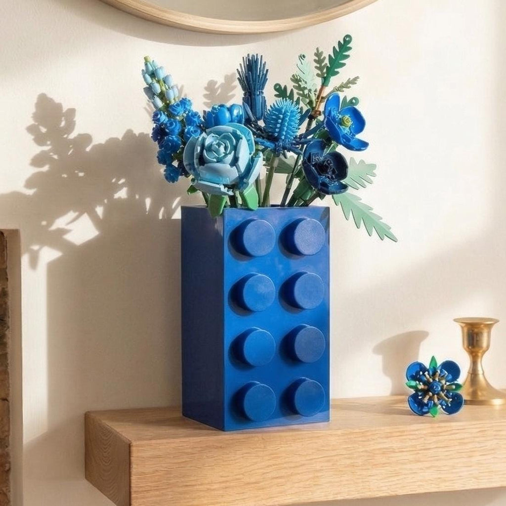 3D Printed Brick Vase | Retro Toy Inspired Modular Flower Pot, Desk Organizer