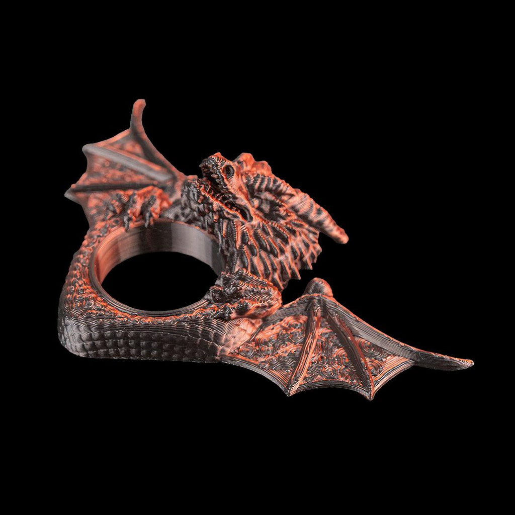 Dragon page holder from an angle, showing the thumb ring
