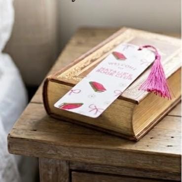 Custom Book Club Bookmark with Tassel, Personalized Laminated Gift for Readers
