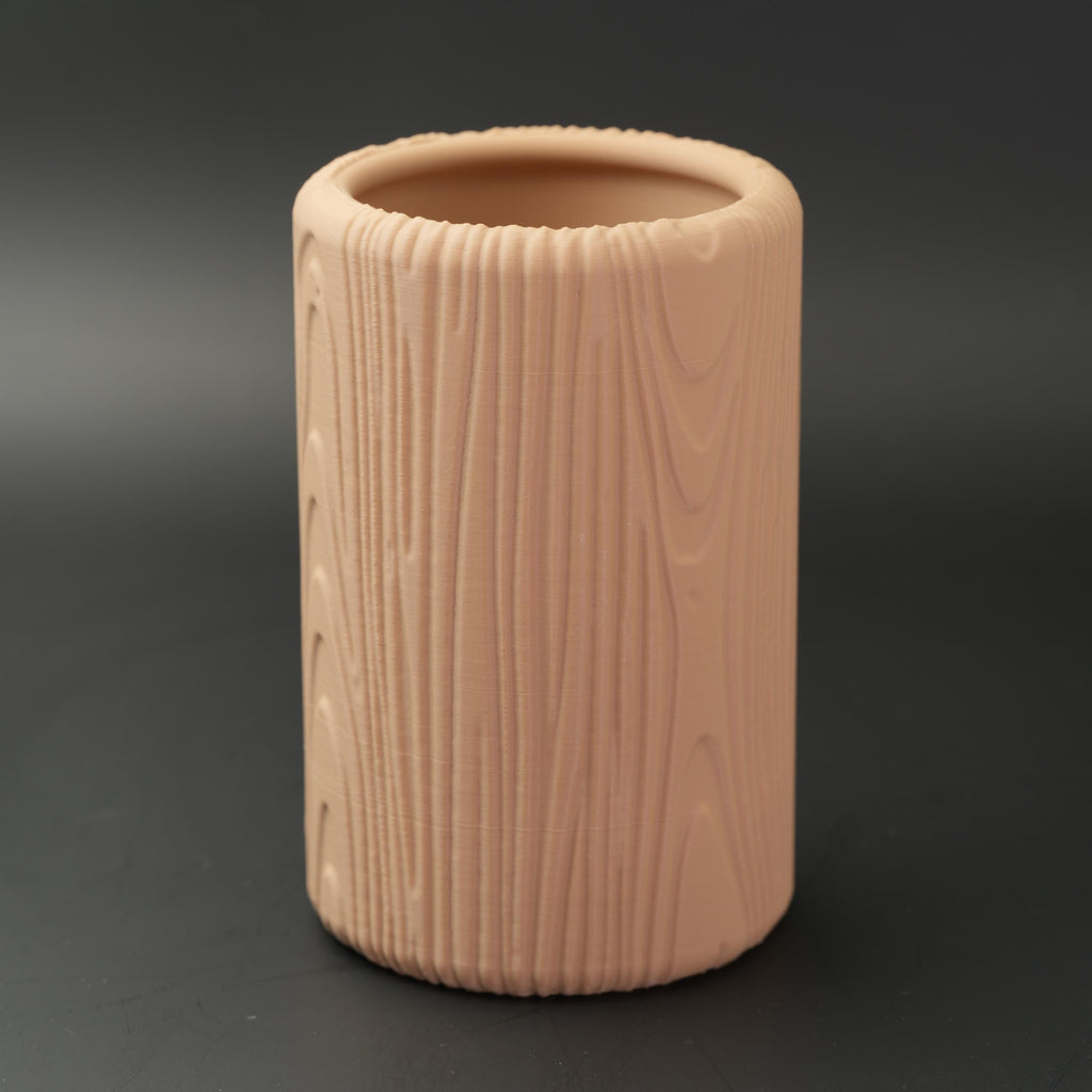 Light birch-coloured wood grain pot