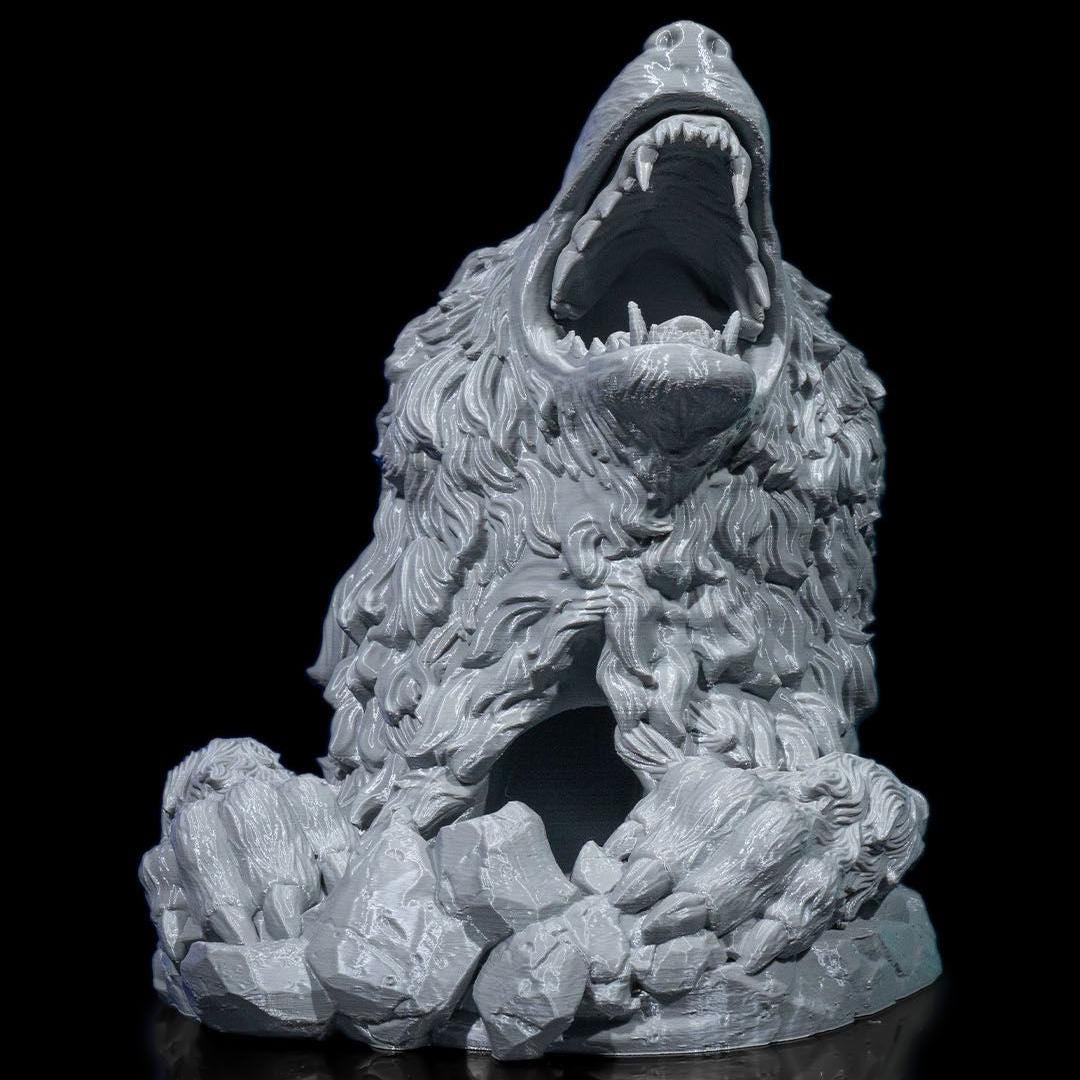 Colossal Wolf Head Dice Tower – 3D Printed RPG Dice Roller