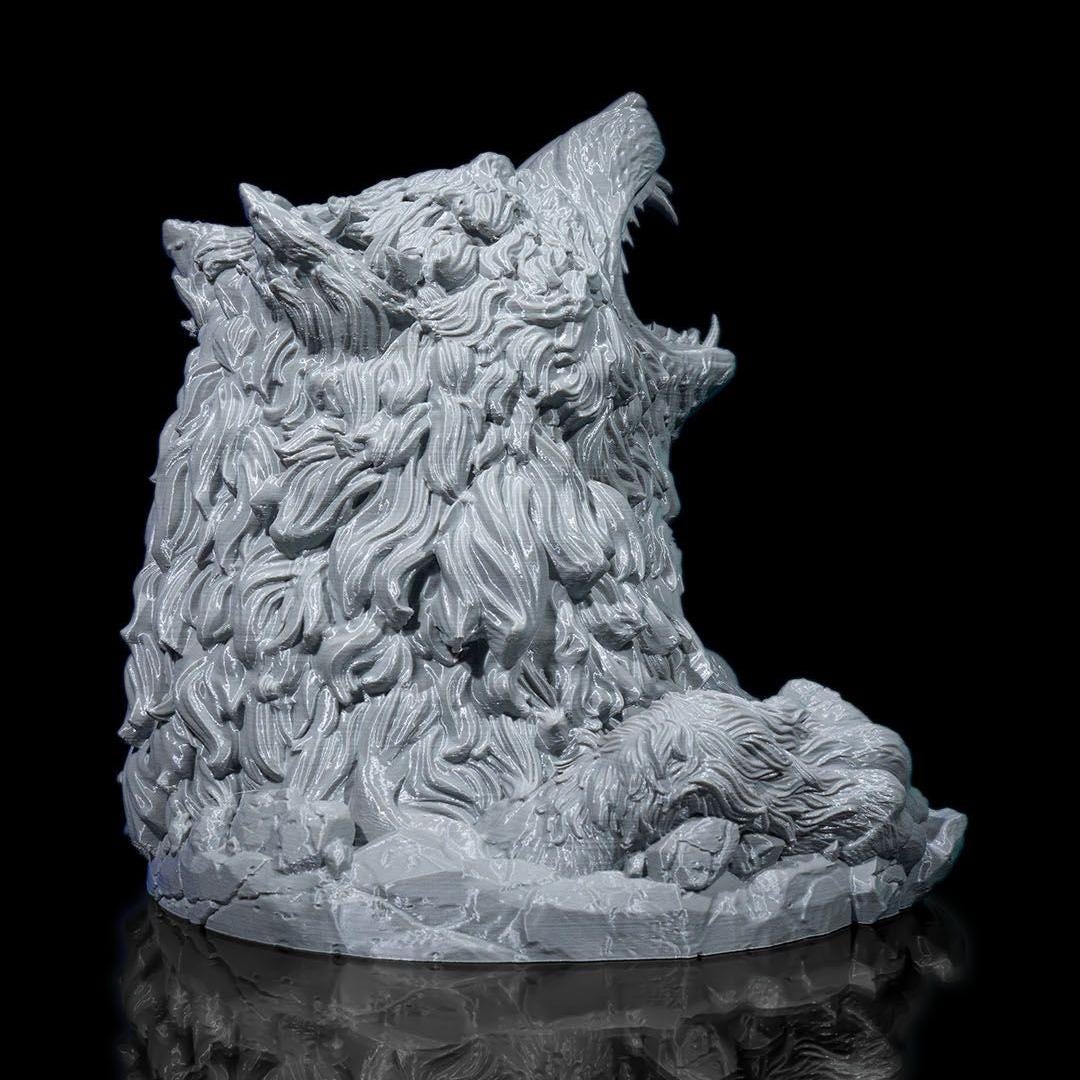Colossal Wolf Head Dice Tower – 3D Printed RPG Dice Roller