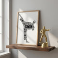 Personalised Karate Word Art Print – Custom Martial Arts Gift, Dojo Silhouette Keepsake
