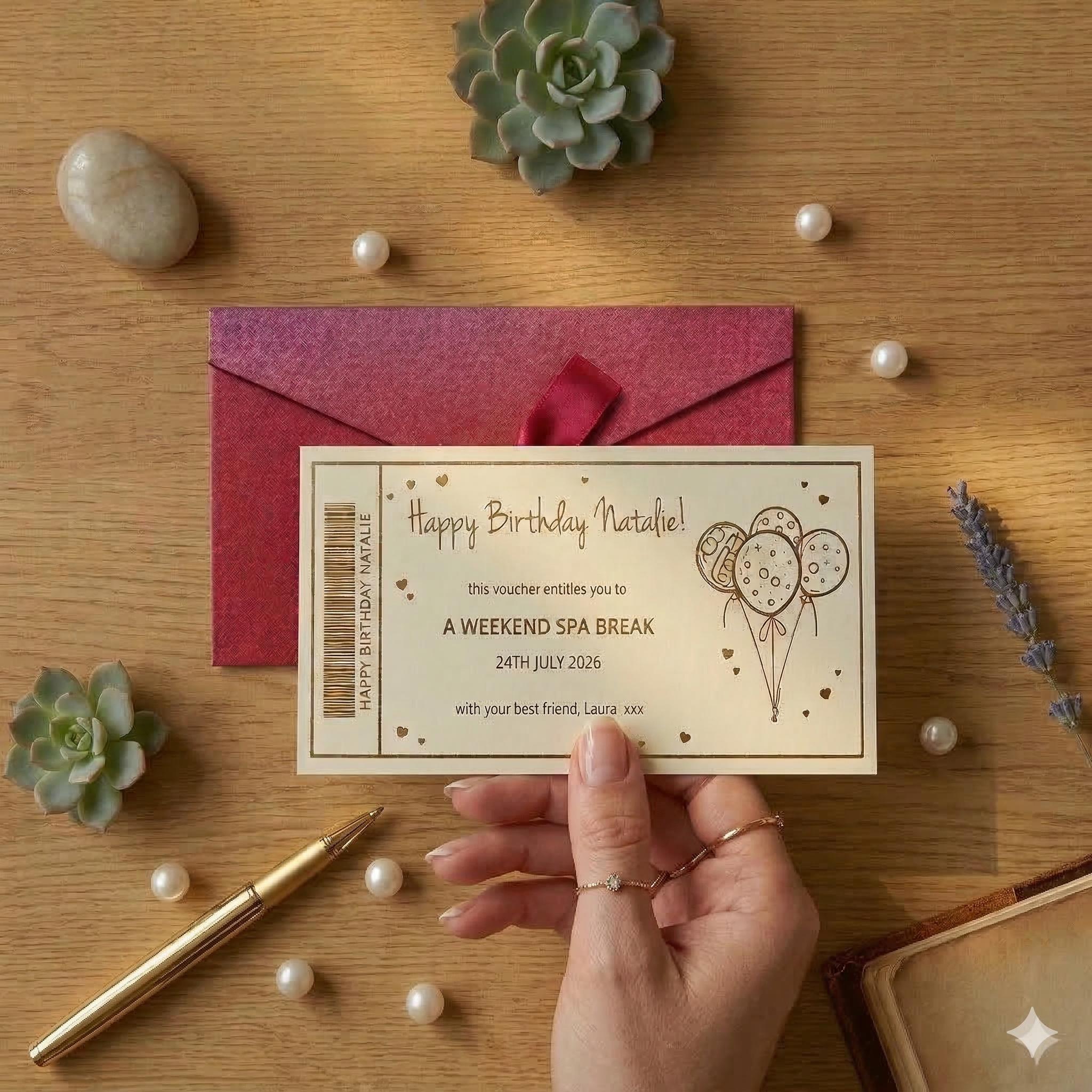 Personalised Surprise Reveal Ticket | Luxury Cardstock Voucher