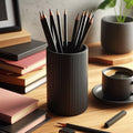 Modern Ribbed Pencil Holder – Textured Desk Organizer for Home Office