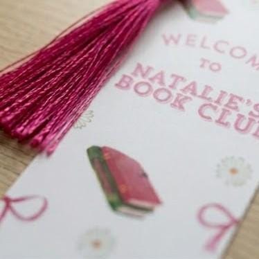 Custom Book Club Bookmark with Tassel, Personalized Laminated Gift for Readers