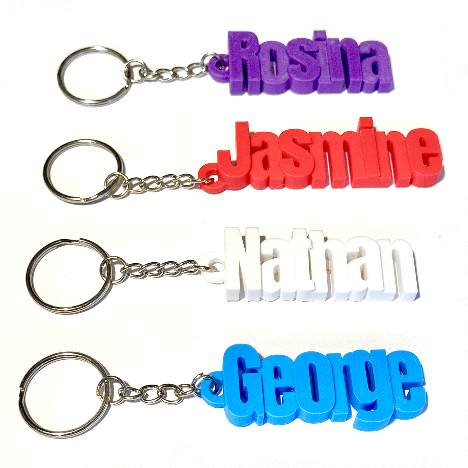 Personalised 3D Printed Name Keyring