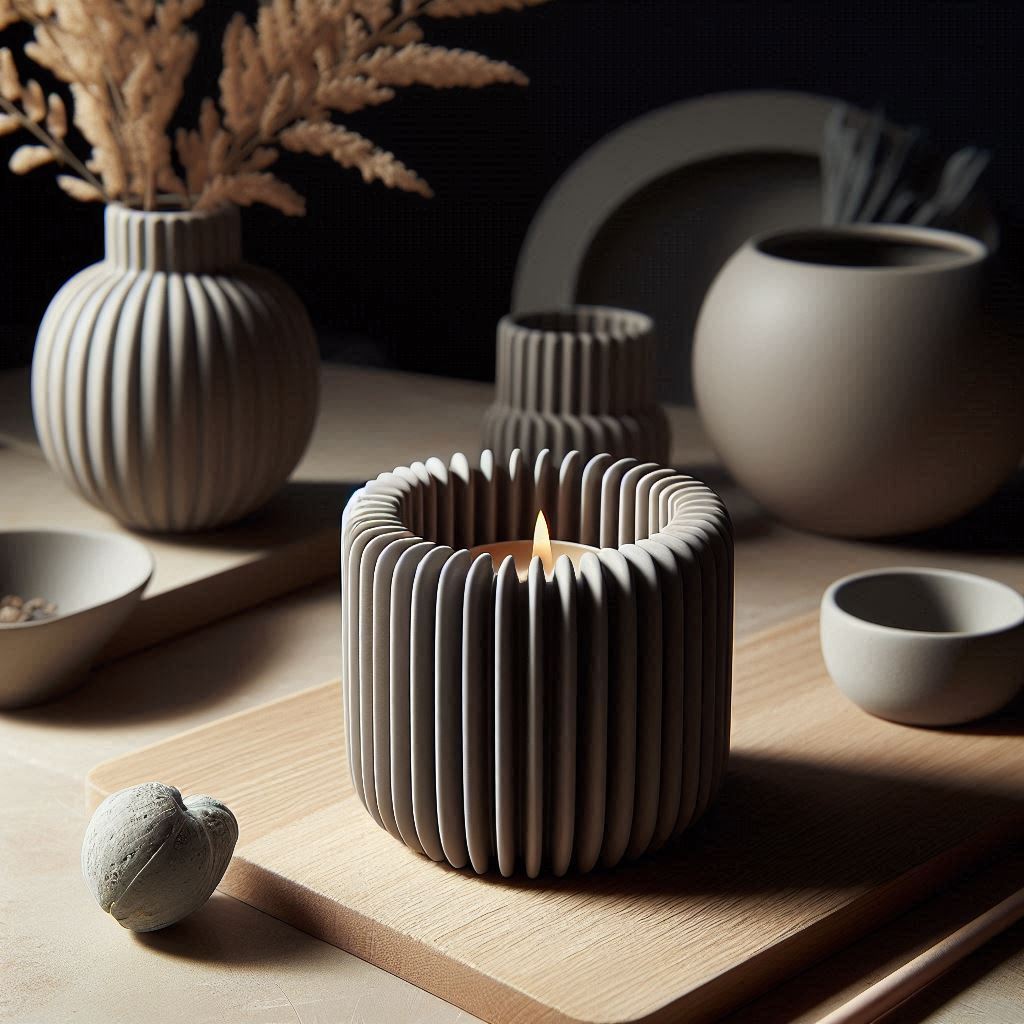 modern ribbed tealight holder living room decor