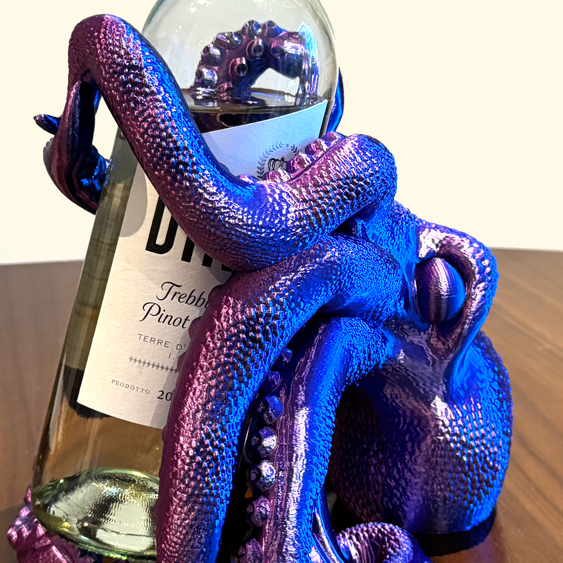 3D printed octopus bottle holder
